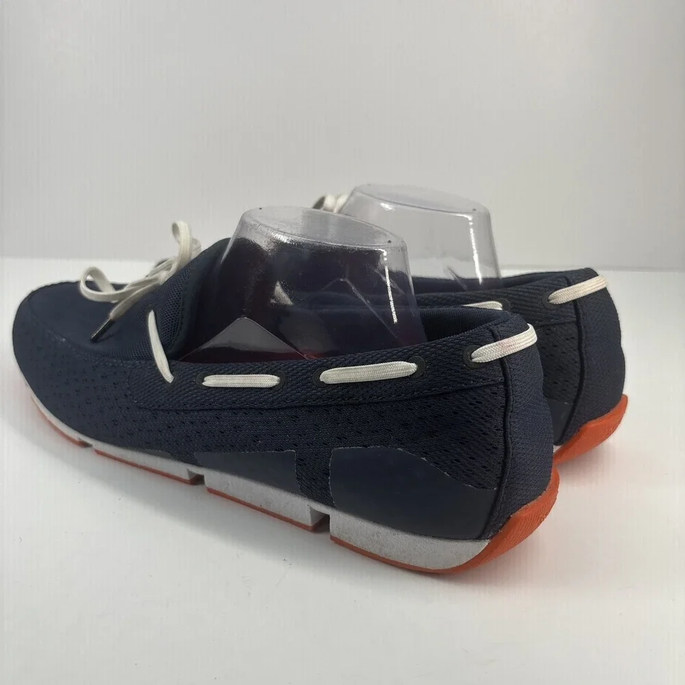 SWIMS Breeze Men's US 11 Navy Slip-On Loafer Boat Deck Shoes Braided Lace Casual